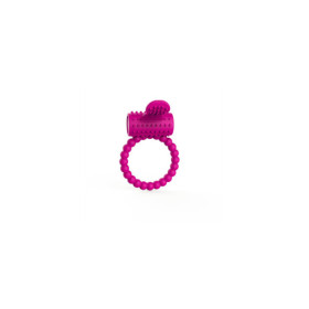 Anneau fuschia vibrant silicone avec langue picot 